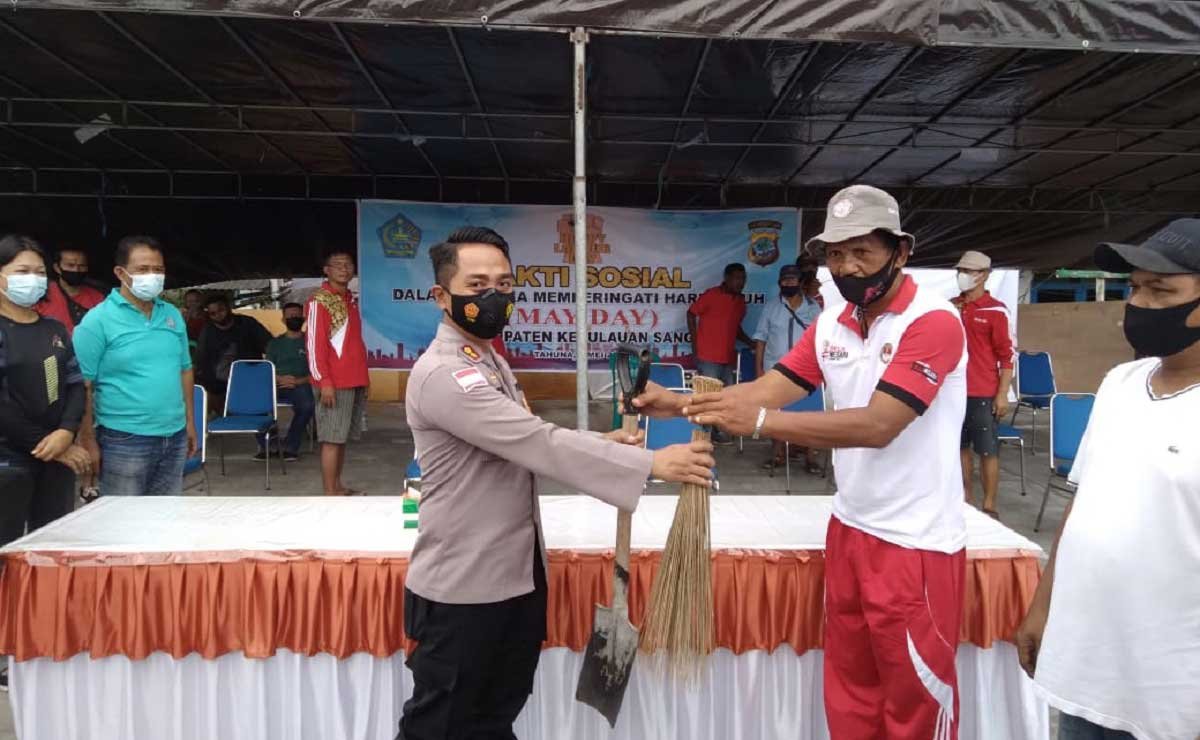 Buruh di Sangihe Peringatan May Day