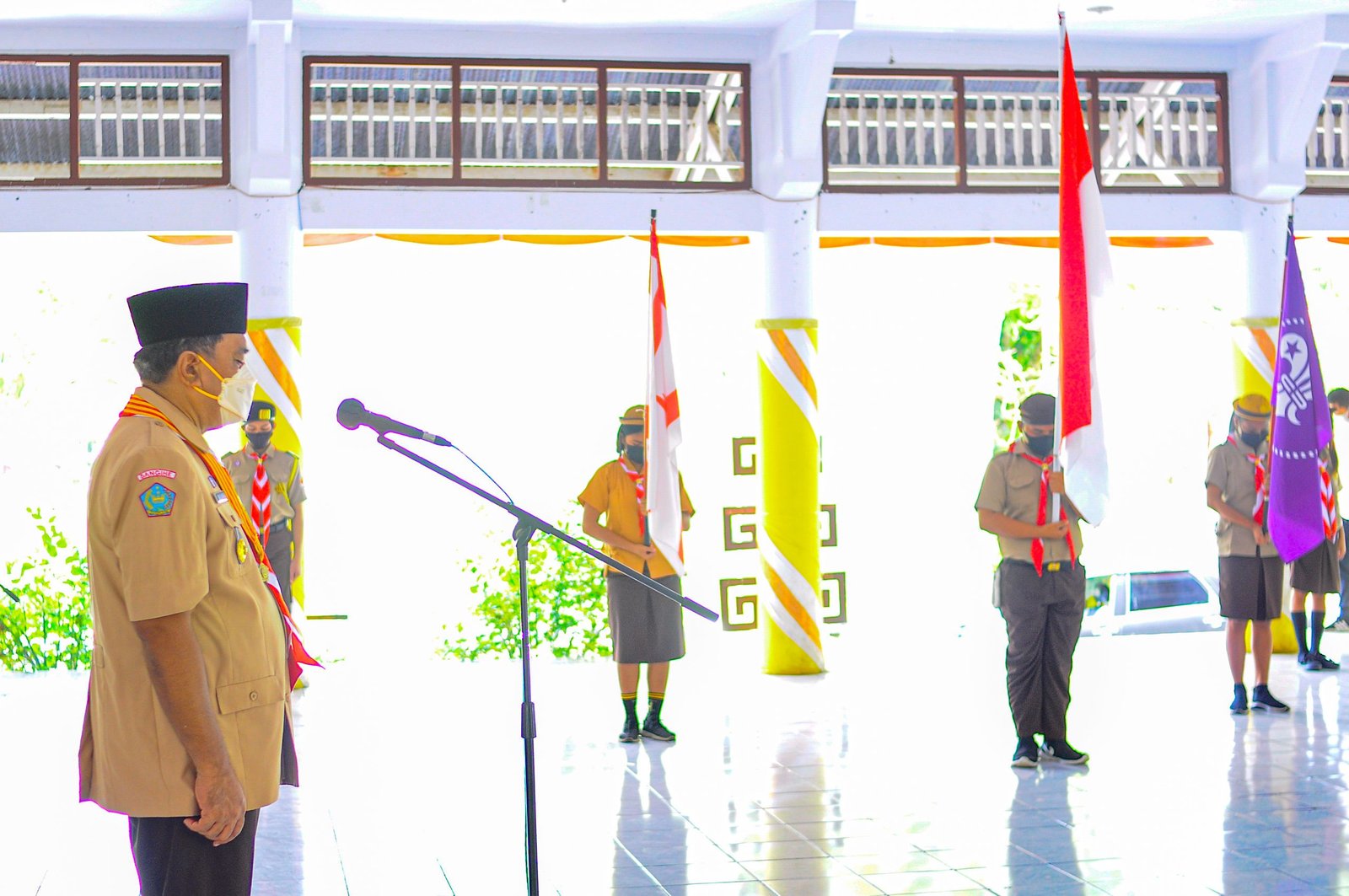 Ketua Mabicab Jabes Ezar Gaghana Memimpin Apel Bersama Kwarcab Gerakan Pramuka Sangihe (Foto : Ger/Lintasutara)