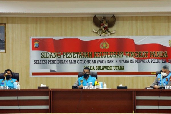 Wakapolda Sulut Brigjen Pol Johnny Eddizon Isir Memimpin Sidang Penetapan Kelulusan Tingkat Panitia Daerah (Foto : Ist)