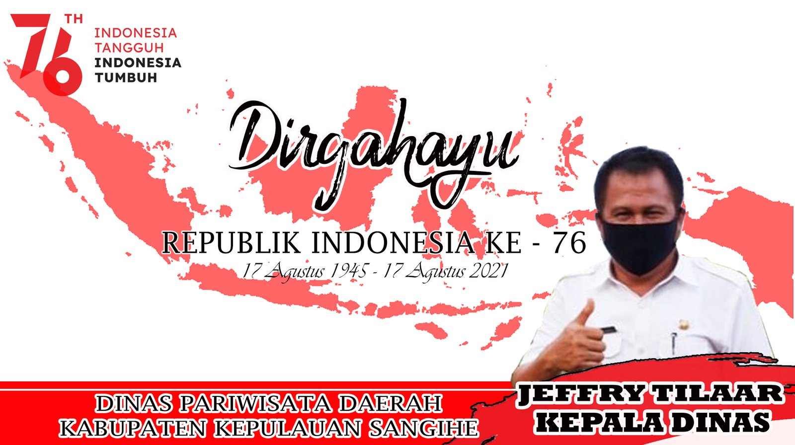 Ucapan HUT RI Ke-76 Tahun Disparda Sangihe