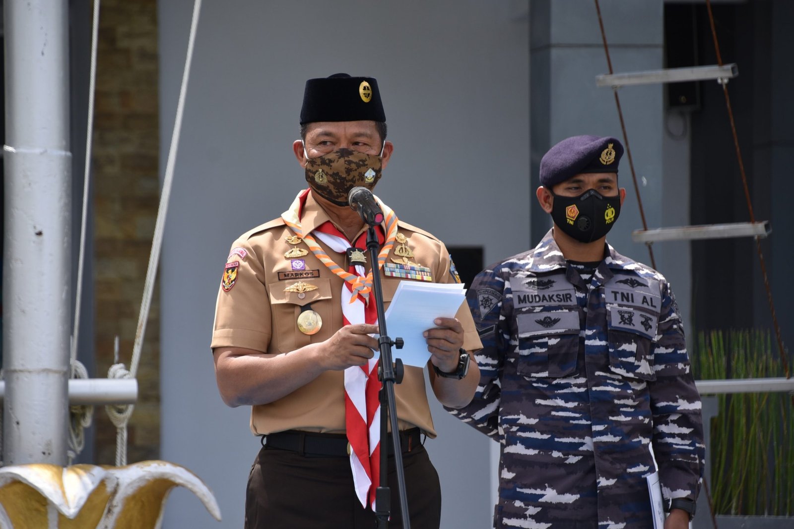 Kadispotmaral Brigjen TNI (Mar) Markos Memberikan Sambutan Dalam Pembukaan Pelantara 10 Tahun 2021 (Foto : Ist)