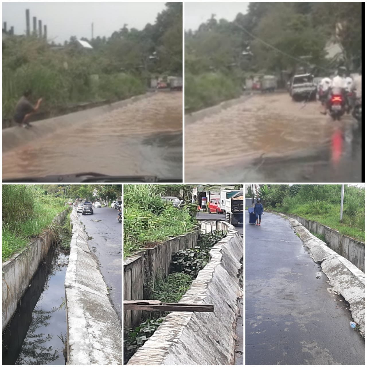 Kolase Kondisi Jalan Banjir Dan Drainase Perkamil Ex Pacuan Kuda (Foto : Lintasutara)